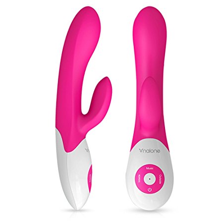 FIGERM Vibrating G-spot Vibrator - Vagina and Clitoris Stimulation Rabbit Massager - Powerful Dual Motors - Best for Women or Couples (Pink)