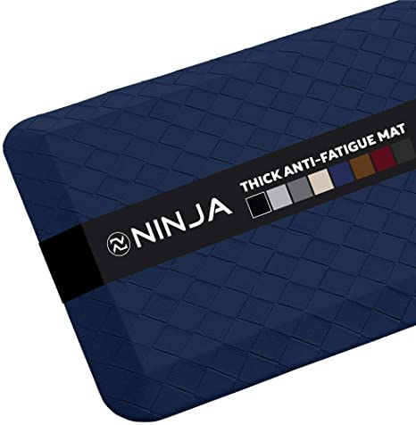 Ninja Brand Premium Comfort Mat, 17x24 Inch, Ergonomically Engineered, Extra Support Floor Pad, Commercial Grade, Kitchen, Gaming, Office Standing Desk Mats, Midnight Blue