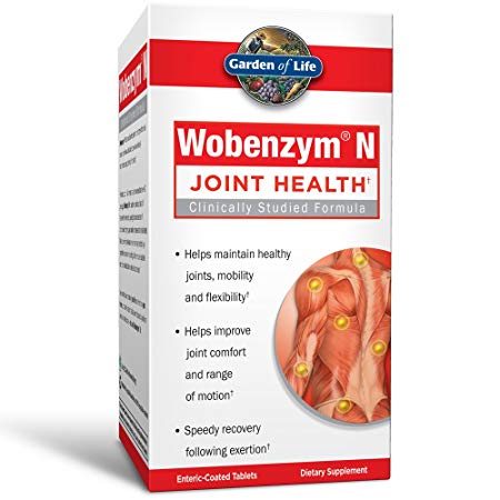 Garden of Life Joint Support Supplement - Wobenzym N Systemic Enzymes, 100 Tablets