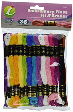 Iris 36-Pack Embroidery Floss Pack, 8m, Pastel Colors