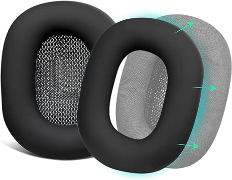 SOULWIT Silicone Ear Pads Cover Protector for AirPods Max Headphones Cushions, Sweatproof, Easily Washable, Rugged Durability - Black