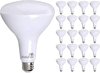 Bioluz LED BR40 LED Flood Light Bulbs 90 CRI Dimmable Indoor/Outdoor 120W Replacement (Uses 16W) Soft White 3000K 110° Beam Angle Title 20 High Efficacy Bulbs (Pack of 20)