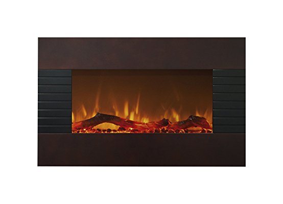 Northwest 80-422S Mahogany Fireplace With Wall Mount & Floor Stand, 36"