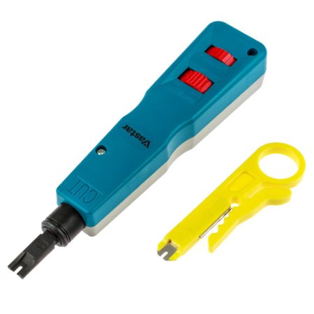 Vastar Network Wire Punch Down Impact Tool with Two Blades - 110 and BK and Network Wire Stripper
