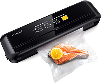 KOIOS Sleek Vacuum Sealer Machines, 10 Sealing Bags(Size L), Automatic Food Sealers with Cutter, Dry & Moist Modes, With Up To 40 Consecutive Seals, FRESH UP TO 7x Longer, ETL Listed