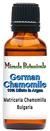 Miracle Botanicals German (Blue) Chamomile Essential Oil - 10% Dilute in Golden Argan Oil - Matricaria Chamomile - 15ml or 30ml Sizes - Therapeutic Grade - 30ml