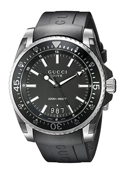 Gucci Gucci Dive Analog-Display Swiss Quartz Black Men's Watch(Model:YA136204)