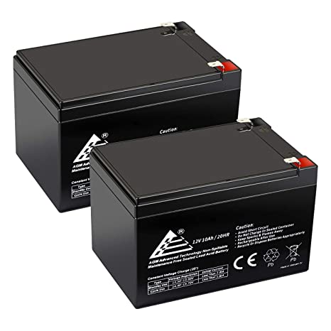 2 Pack ExpertPower 12V10Ah Lead Acid Battery 5.94(L) X 3.89(W) X 3.77(H) INCH Replace UB12120,GPS12-12F2