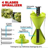 4 Blade Vegetable Spiralizer slicerJulienne strips maker150 Bigger and Better 50  Less Wastage