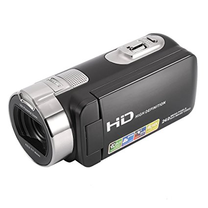 Video Camcorder, LESHP HD 1080P Portable Digital video Camera Max. 24.0 MP 2.7 inch Rotation LCD TFT Screen Handheld Sized Digital Camcorder External Battery Camcorders