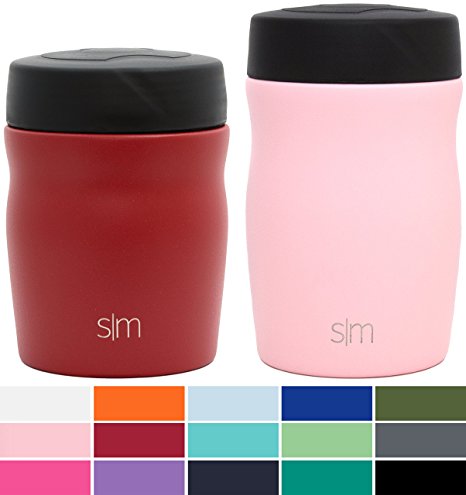 Simple Modern 16oz Rover Food Jar - Vacuum Instulated 18/8 Stainless Steel Leak Proof Food Storage Container - Hydro Thermos Flask - Blush