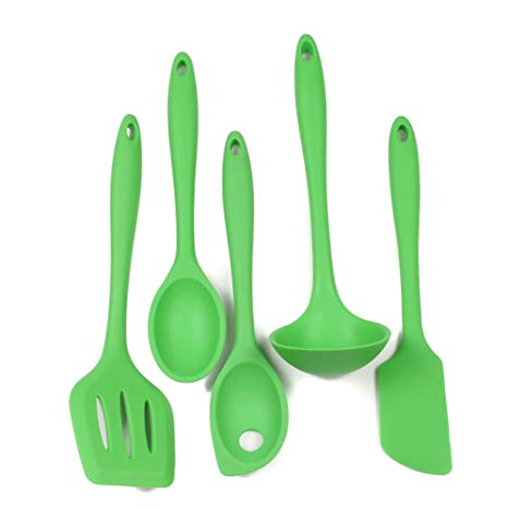 Chef Craft 5 Piece Silicone Kitchen Tool and Utensil Set, Green