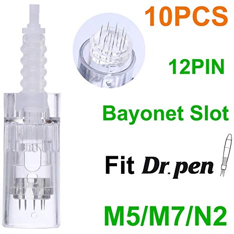 Dr. Pen Replacement Cartridges Disposable Needles, Compatible With Dr. Pen Ultima M5/M7/N2, Individually and Sealed Bags in Dr. Pen Original Box (10pcs 12 Pins)