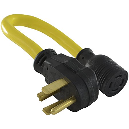 Conntek 14330 1.5-Foot Adapter 30 Amp NEMA 14-30P 4 Prong Male Plug To 30 Amp 125/250 L14-30R Volt Locking Female Connector