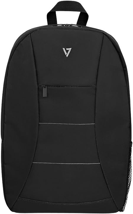 V7 15.6" Essential Backpack for business professionals, college students and travelers made of water resistant Polyester - CBK1-BLK-9N,Black