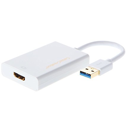 USB to HDMI (Display Link Chipset), CableCreation SuperSpeed USB 3.0 to HDMI Adapter for Windows, Mac and More, up to 2560x1440,Most Compatible Resolution, White