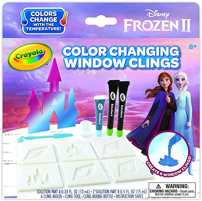 Crayola Frozen 2 Window Clings, Color Changing Custom Window Clings, Frozen Gift, Age 8, 9, 10, 11