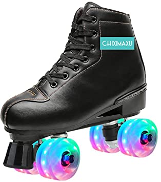 Chiximaxu Outdoor Quad Skates Adult Youth Artistic Roller Skate Boots for Dance Training Competition