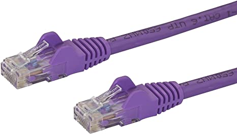 StarTech.com 10ft CAT6 Ethernet Cable - Purple CAT 6 Gigabit Ethernet Wire -650MHz 100W PoE   RJ45 UTP Category 6 Network/Patch Cord Snagless w/Strain Relief Fluke Tested UL/TIA Certified (N6PATCH10PL)