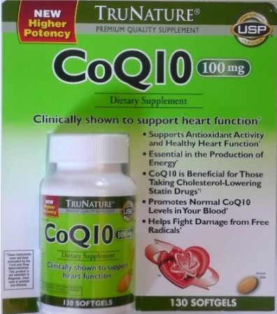 TruNature CoQ10 - 100mg 130 Softgels High Potency