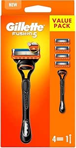 Gillette Fusion 5 Maquinilla de afeitar para hombre   4 cuchillas de afeitar con 5 cuchillas de afeitar para hombre