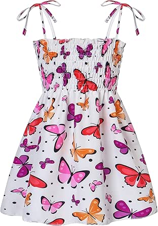 Girls Dresses, Toddler Dress, Little Toddler Girls' Flower Summer Strap Dresses,Backless Cute Floral Sundress for Kids