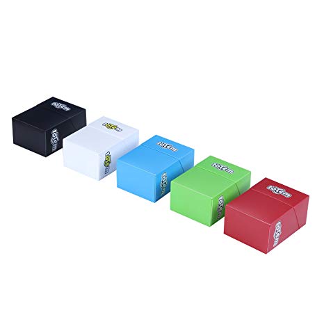 5 Premium Totem Deck Boxes In Assorted Bright Colors - Fits Pokemon, Yu-Gi-Oh, and Magic The Gathering Cards - Durable Plastic Won't Bend Or Break - Perfect As Party Favors Or Kids Birthday Gifts