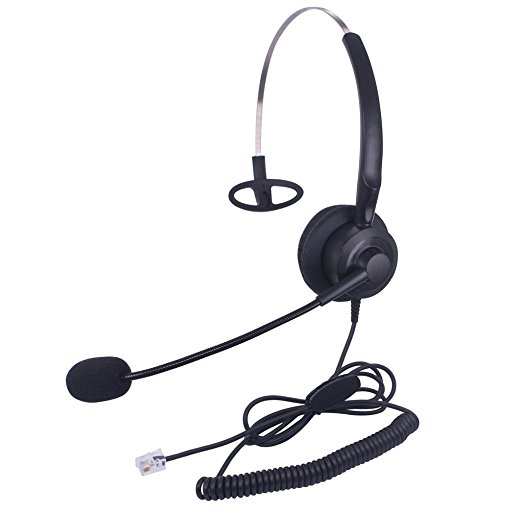 Audicom H200GXPA Mono Call Center Headphone Headset with Mic for Avaya 1608 1616 9620 9630 9640 9640G and 9650 and Altigen 805 Cortelco Fanvil C58 C58P C62 C66 Telephone IP Phones