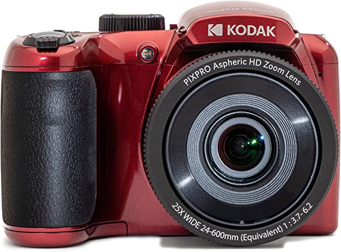 KODAK PIXPRO Astro Zoom AZ255-RD 16MP Digital Camera with 25X Optical Zoom 24mm Wide Angle 1080P Full HD Video and 3" LCD (Red)