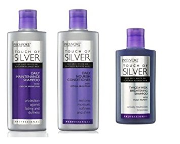 Pro:Voke Set Of 3 - Touch Of Silver - Silver Daily Maintenance Shampoo 200ml, Daily Nourish Conditioner 200ml & Twice A Week Brightening Shampoo 150ml