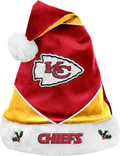 FOCO Colorblock Santa Hat – Limited Edition Bears Represent The NFL-NFC East and Show Your Team Spirit with Officially Licensed Chicago Football Holiday Fan Gear