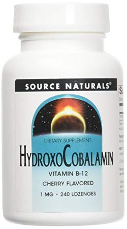 Source Naturals HydroxoCobalamin Vitamin B-12 1mg Cherry Flavor Sublingual - 240 Lozenges