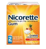 Nicorette Nicotine Gum Fruit Chill 2 milligram Stop Smoking Aid 100 count