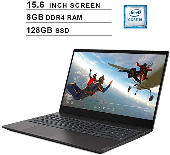 Lenovo 2020 Newest IdeaPad S340 15.6 Inch Laptop, Intel 4-Core i5-8265U up to 3.9GHz, Intel UHD 620, 8GB DDR4 RAM, 128GB SSD, Webcam, Bluetooth, HDMI, WiFi, Windows 10, Black