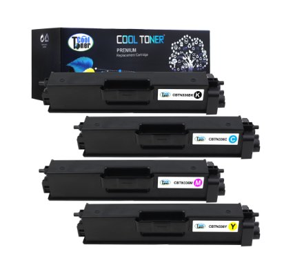 Cool Toner Compatible Toner Cartridge Replacement for Brother TN336 TN-336 TN336BK TN336C TN336Y TN336M for Printer MFC-L8850CDW HL-L8350CDW (Black, Cyan, Yellow, Magenta, 4-Pack)