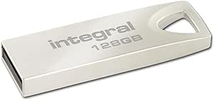 Integral 128GB USB Memory 2.0 Flash Drive Arc with metal casing for keyring, a stylish and elegant solution to transfer and back-up your files