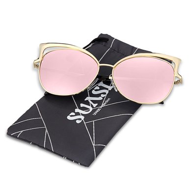 SUASI Womens Metal Cat Eye UV-400 Lens Wayfarer Sunglasses 8041