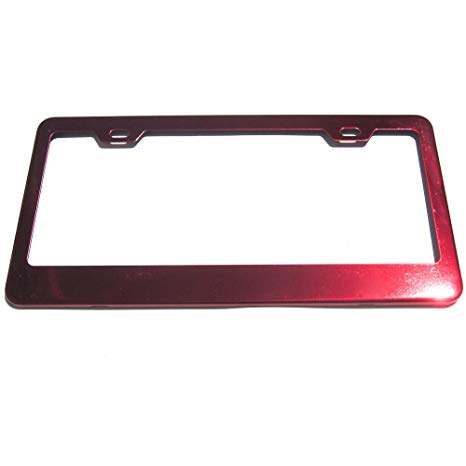 New Stainless Steel Powder Coated Red Universal Fit License Plate Frame