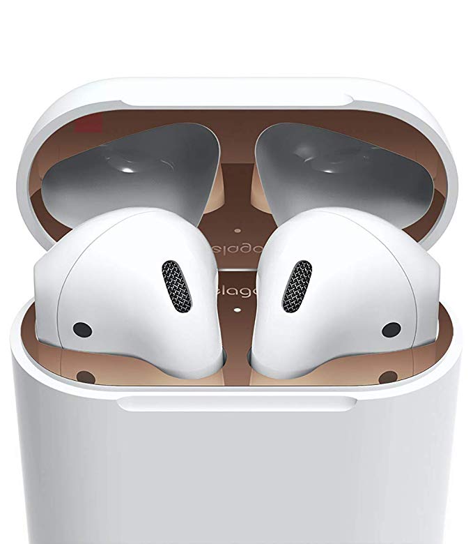 elago Dust Guard for AirPods [Rose Gold][1 Set] - [18K Gold Plating][Protect AirPods from Iron/Metal Shavings][Luxurious Looking]