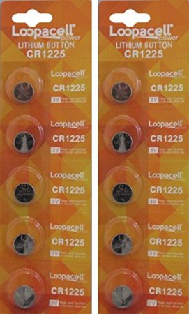 10 CR1225 Thermometer Batteries By Loopacell