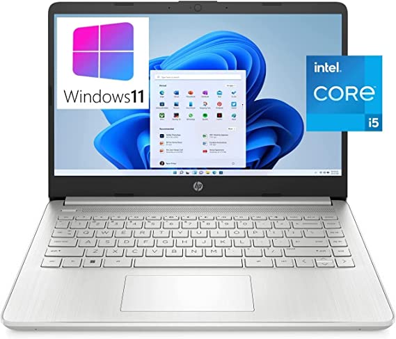 HP 2023 Newest 14 Laptop, 14" Display, Intel Core i5 1135G7 Processor, 16GB RAM, 512GB SSD, Intel Iris Xe Graphics, Bluetooth, Webcam, HDMI, Windows 11 Home, Natural Silver