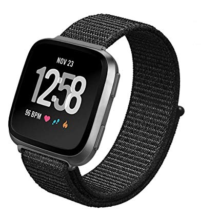 PUGO TOP for Fitbit Versa Bands Nylon Small Large Adjustable Magnetic Replacement Band Strap For Fitbit Versa Fitness Smart Watch Women Men