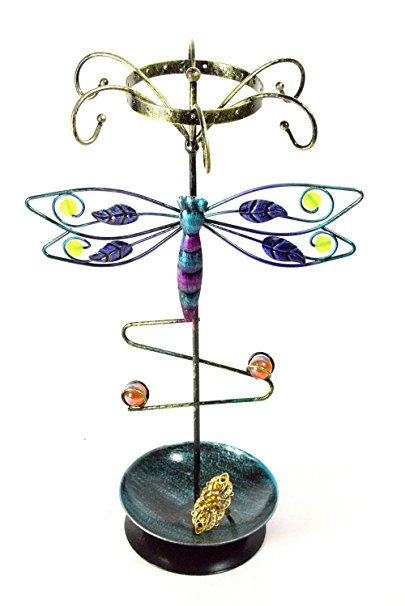 Bejeweled DisplayDragonfly Earring Holder~Bracelet ~Necklace Tree~Ring Jewelry Display w/ Gift Box