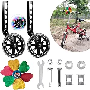 Bicycle Training Wheels by,Bicycle Training Wheels,Adjustable Bicycle Wheels, Universal Bicycle Wheels,Stabilizer Wheels,Side Wheels for Children's bicycles, Bicycle Stabilizers (black)