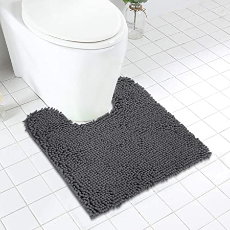 MAYSHINE Chenille Bathroom Rugs Extra Soft and Absorbent Shaggy Bath Mats Machine Wash/Dry, Perfect Plush Carpet Mat for Kitchen Tub, Shower, and Doormats (20x24U inches, Charcoal Gray)