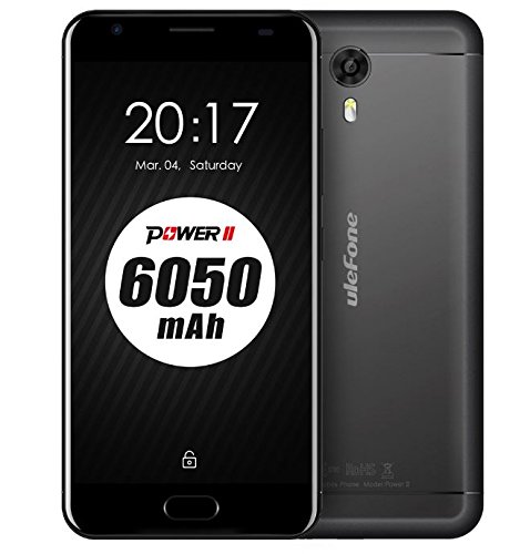 [[New Released]] Ulefone Power 2 - 6050mAh Battery 5.5 inch Android 7.0 smartphone 4GB RAM 64GB ROM MTK6750T Octa Core 13MP   16MP camera quick charge Front touch ID GPS - Black