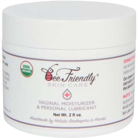 Organic Vaginal Health Moisturizer & Personal Lubricant By BeeFriendly, USDA Certified, Vulva Cream For Dryness, Itching, Irritation, Redness & Chafing Of Vagina Due To Menopause and Thinning 2 oz