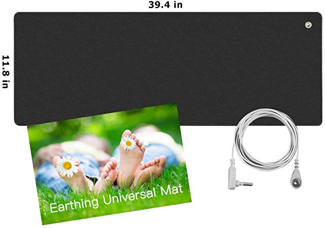 Earthing Grounding Mouse Mat & Keyboard Pad for Protecting Carpel Tunnel, Reduce Inflammation, Pain, Fatigue, EMF Stress, etc. Conductive Universal Computer Mouse Mat (39.4x11.8in)