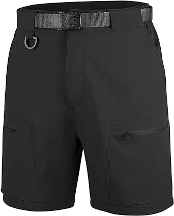 FREE SOLDIER Men's Cargo Shorts with Belt Lightweight Breathable Quick Dry Hiking Tactical Shorts Nylon Spandex