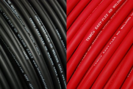 TEMCo WC0178 - 20' (10' Blk, 10' Red) 2 Gauge AWG Welding Lead & Car Battery Cable Copper Wire BLACK   RED | MADE IN USA